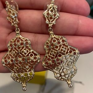 Kendra Scott Gold Filigree Statement Earrings